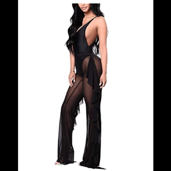 Perspective Sheer Mesh Swimsuit Cover ups Pants - Picture 5 of 6